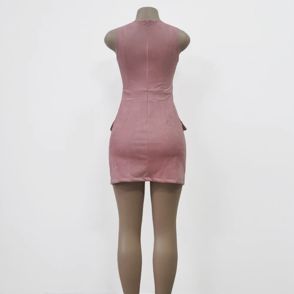 2018 г. пикантные Кружево до рукавов Bodycon искусственной замши карманы платье Для