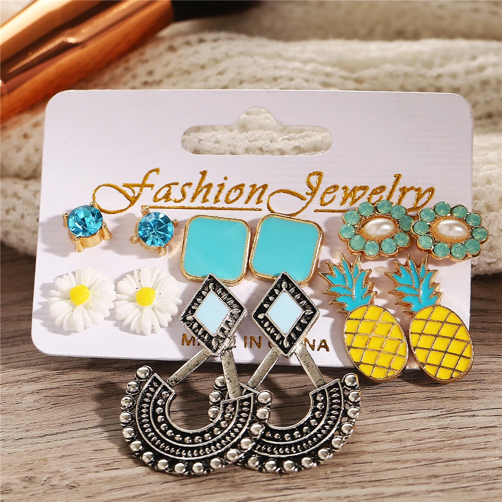 Набор сережек для женщин в стиле бохо винтажный Комплект с изображением