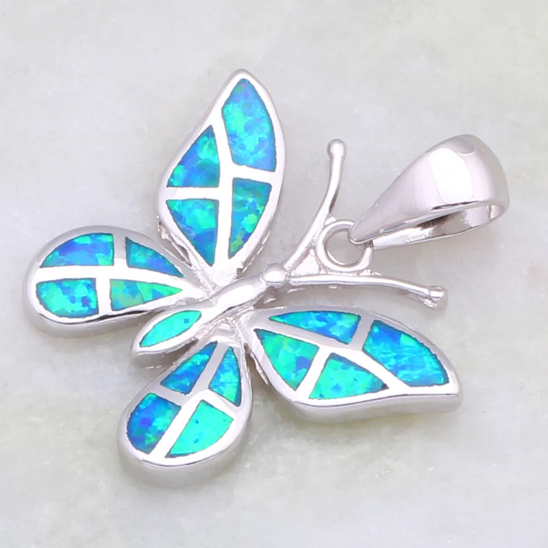 Оптовая продажа высокое качество серебряный цвет голубой огненный опал подвески