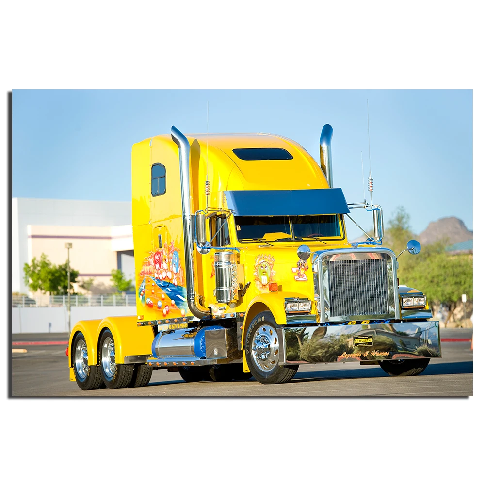 Freightliner грузовик плакат Настенная картина для гостиной автомобиля Холст Картина