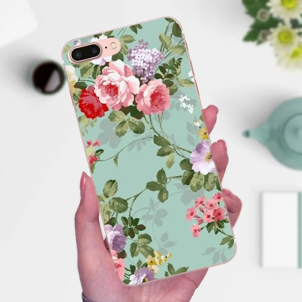 Peony Daisy Cactus Leaves Coque Phone Case Transparent Soft For Xiaomi Redmi Note 2 3 3S 4 4A 4X 5 5A 6 6A Pro Plus | Мобильные