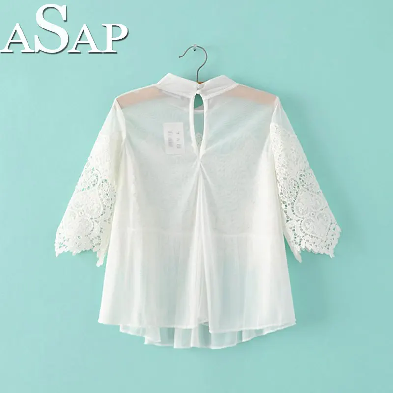 Как можно скорее Женщина 2016 Blusas Де Renda женщина для Кимоно Женщин Рубашка Y Camisas Mujer
