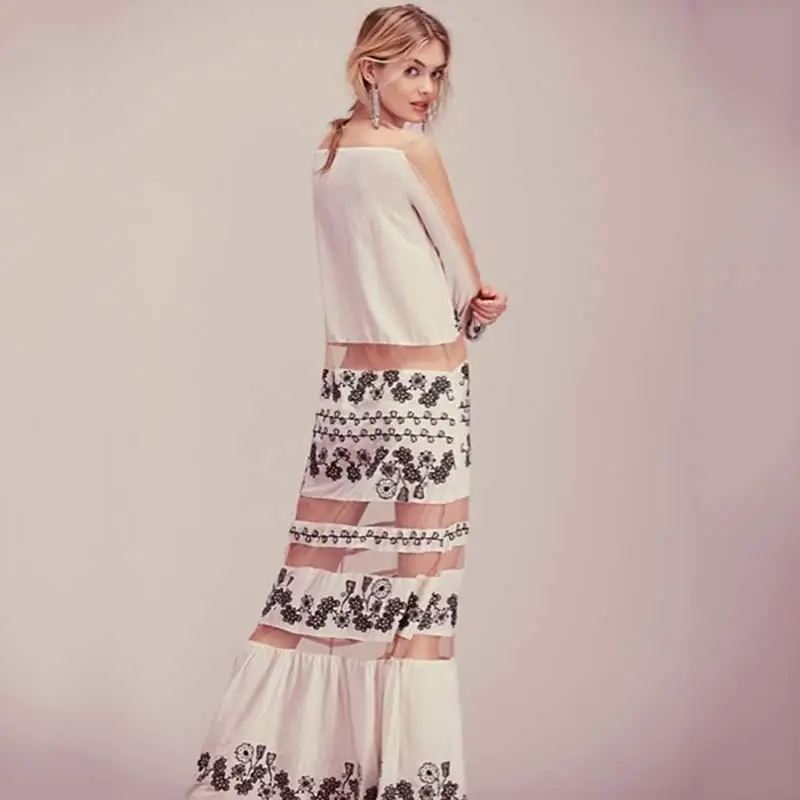 Шифоновое платье с V-образным вырезом и принтом | Женская одежда