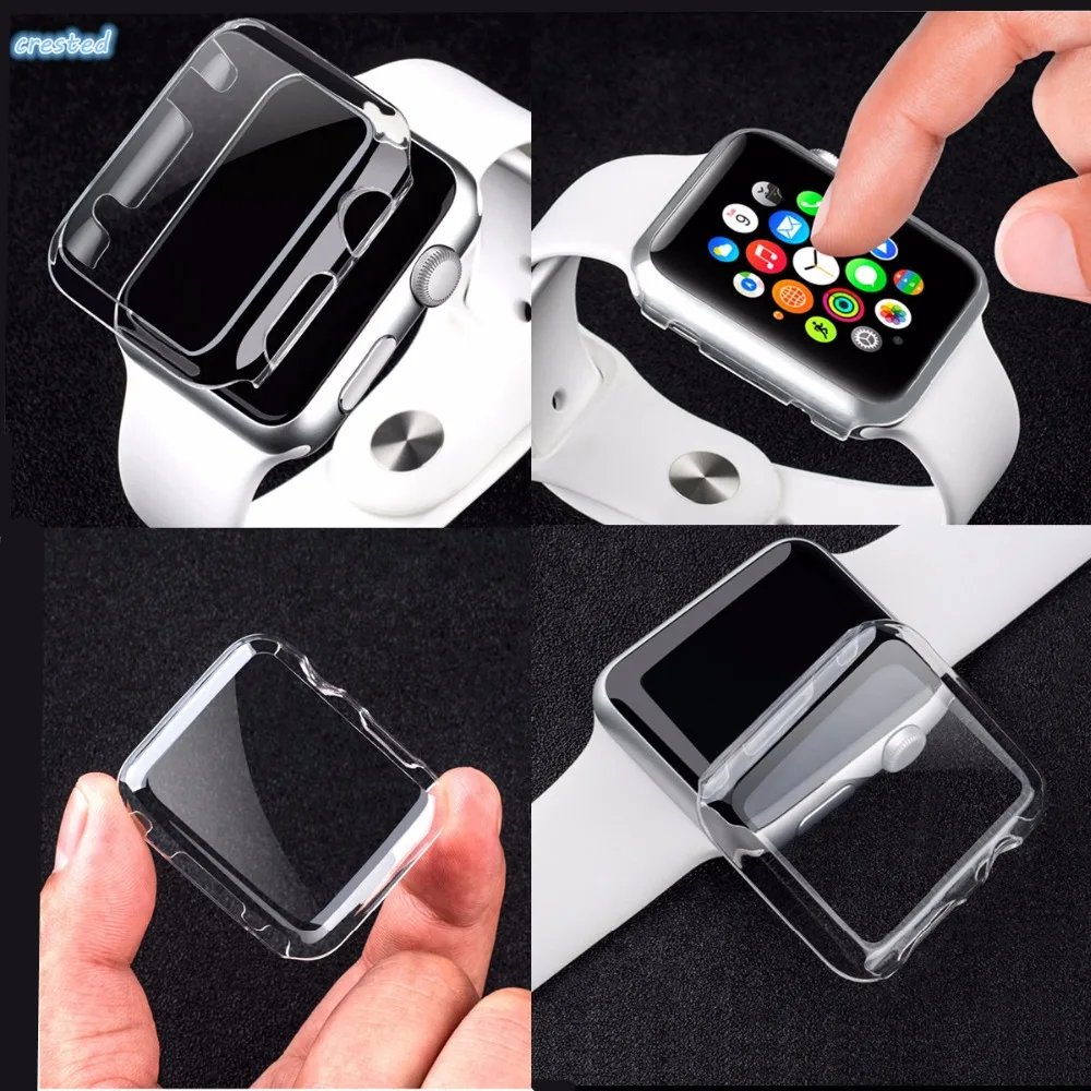PC чехол для Apple Watch 42 мм 38 apple watch 5 Чехол 44 40 бампер Защита экрана iWatch 4 3 серии мм|Часы