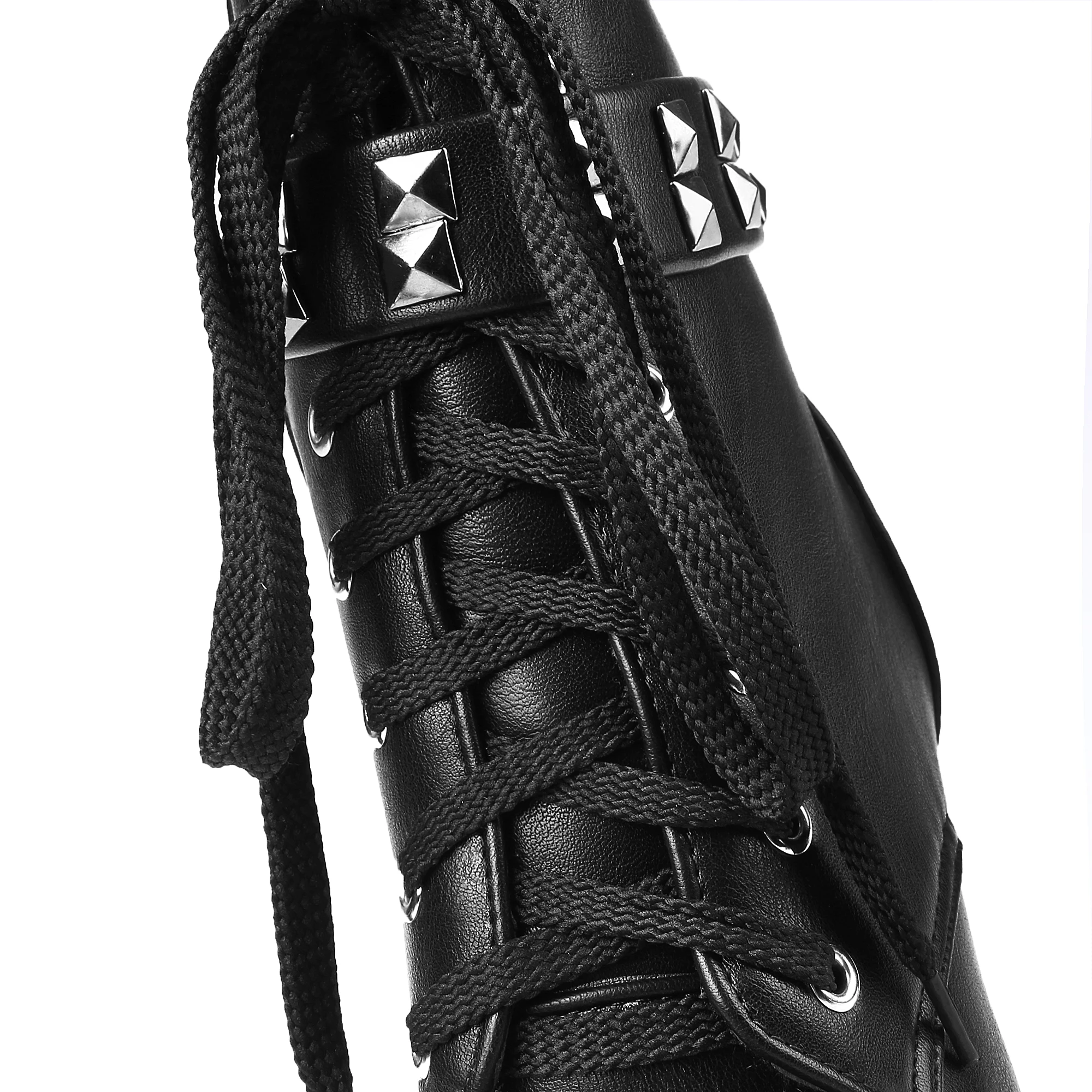 Женские ботильоны из искусственной кожи на высоком каблуке с заклепками|Женские