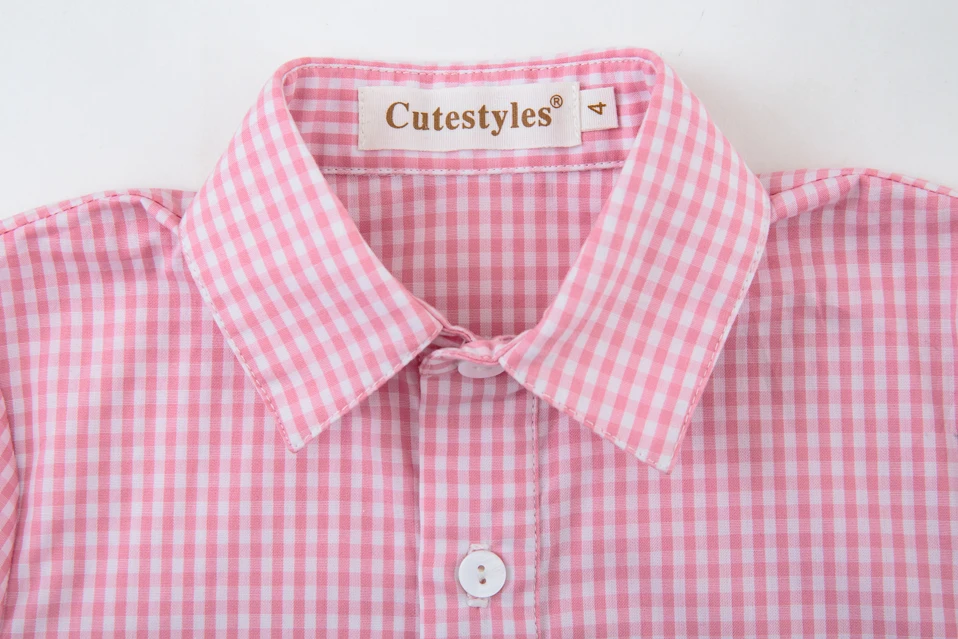 Cutestyles комплекты одежды для мальчиков 2 шт. розовая клетчатая рубашка + брюки на