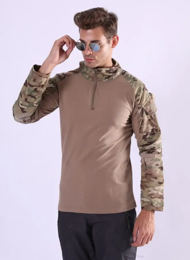 Тактическая футболка мужская камуфляжная армейская футболка US RU Soldiers Combat Military Force Multicam Camo с длинным рукавом футболки Размер S-4XL