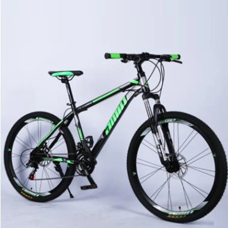 MTB красивый горный велосипед 26 дюймов демпфирующий дисковый тормоз изменение скорости горный велосипед двойной тормоз стальная рама для велосипеда - Цвет: green