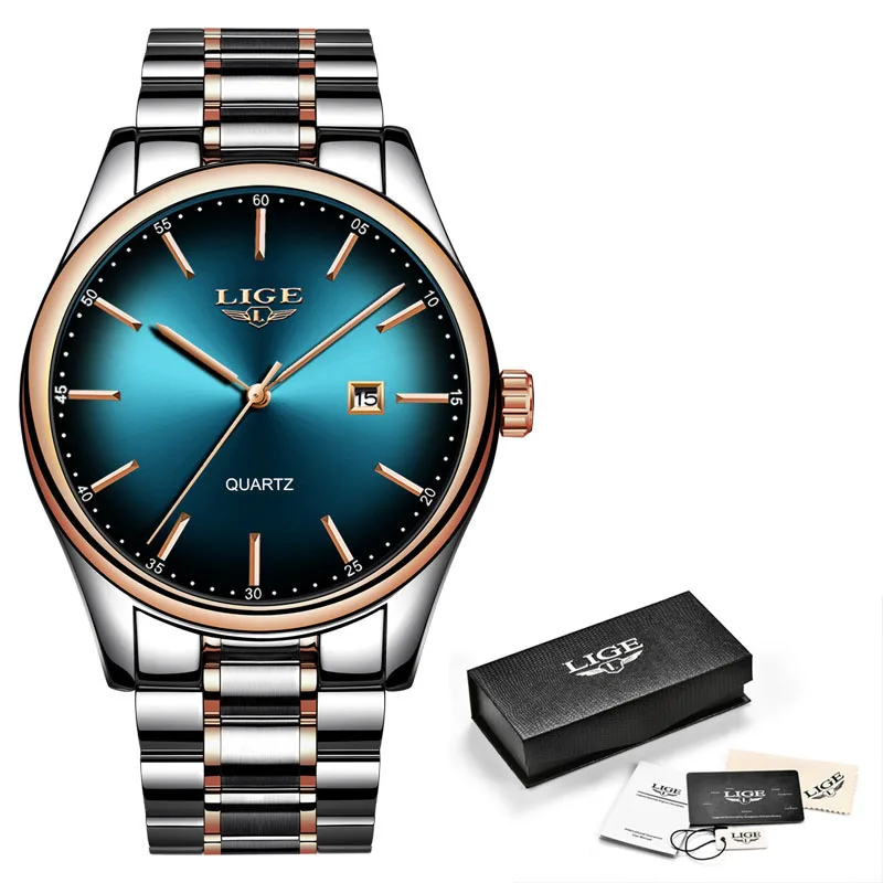 Relojes 2019 часы мужские LIGE модные спортивные кварцевые Топ бренд класса люкс Бизнес