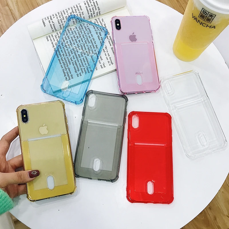Толстый прозрачный синий чехол из ТПУ для iPhone XS MAX XR 5 6 7 6splus плотная резинка