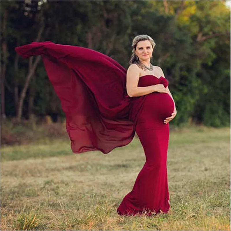 Платье для беременных женщин платье фотосессии сексуальное с открытыми плечами