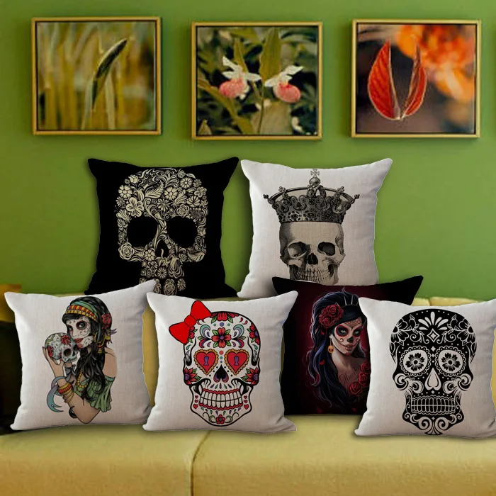 Оптовая цена 1 шт Винтаж мультфильм сиденье с черепом подушки декоративные