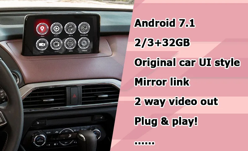 Android/carplay интерфейсная коробка для новой Mazda CX-9 с gps навигацией youtube видео интерфейсная коробка waze yandex по Lsailt