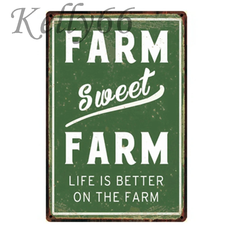 

[ Kelly66 ] FARM SWEET FARM Vintage Tin Sign Poster Home Decor Bar Wall Art Painting 20*30 CM Size y-1205