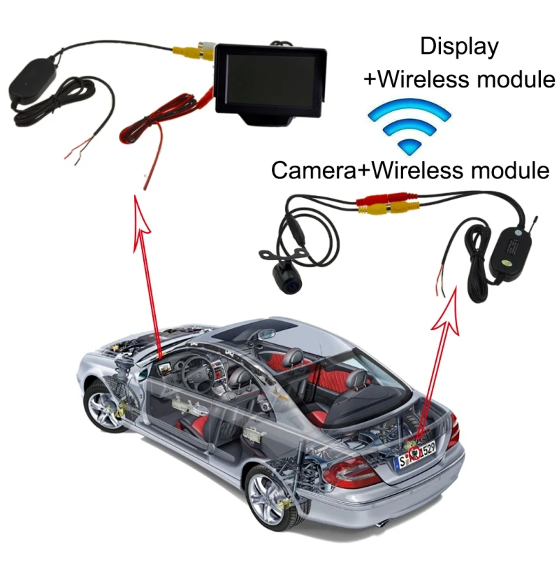 Беспроводной Видимый датчик парковки 2 4 ГГц монитор 3 дюйма с камерой заднего