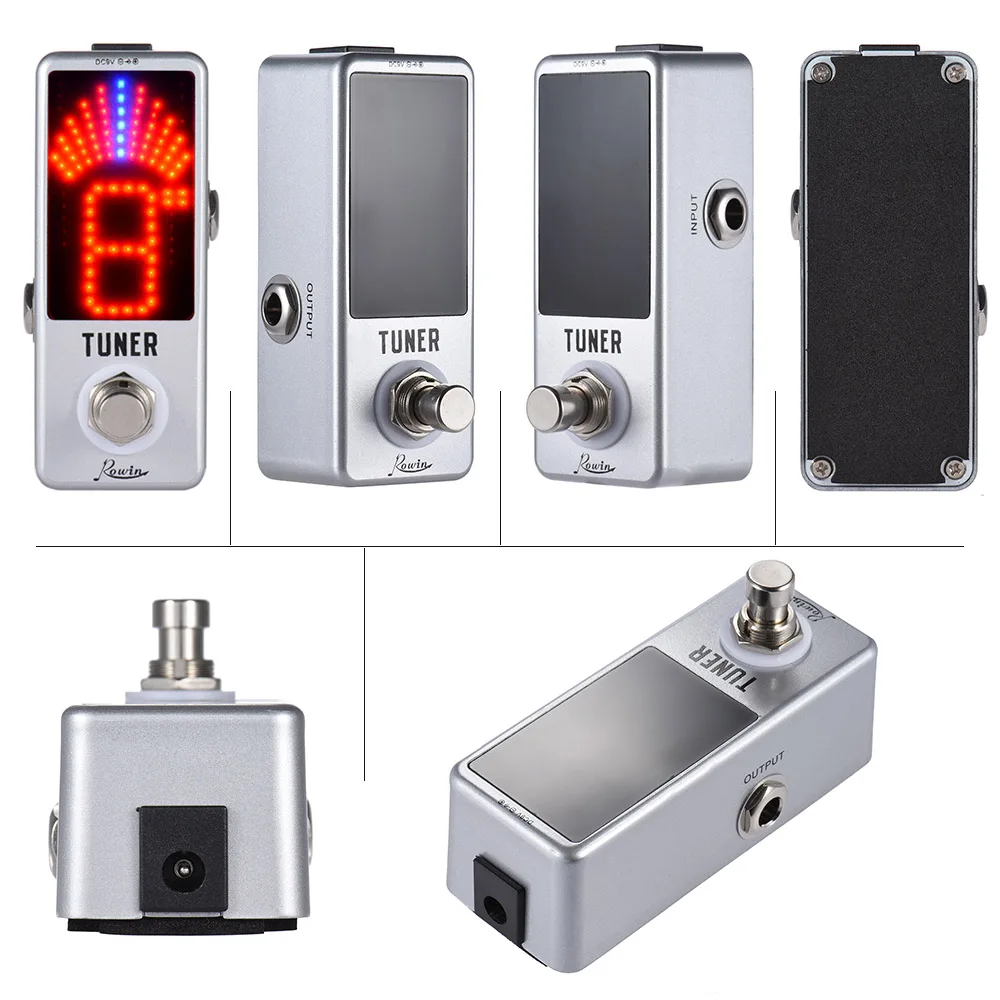 Rowin LT-910 педаль гитарного эффекта мини хроматический тюнер Эффект нажатия педали светодиодный дисплей настоящий Обход для бас-гитары