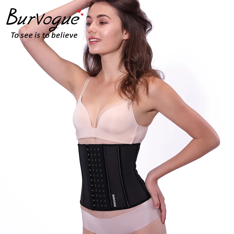 Burvogue размера плюс дышащие латексные тренировочные корсеты для талии 9 спиральных