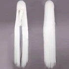 Белый длинный прямой парик, 150 см, 59 дюймов, Женский шиньон из термостойких синтетических волос, аниме, косплей, парики, Хэллоуин Peruca