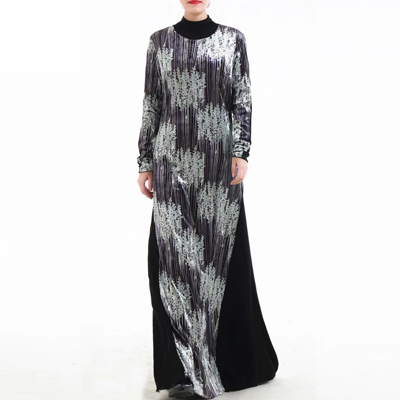 Бархатное мусульманское платье Абайи женское caftan арабское Дубай абайя хиджаб
