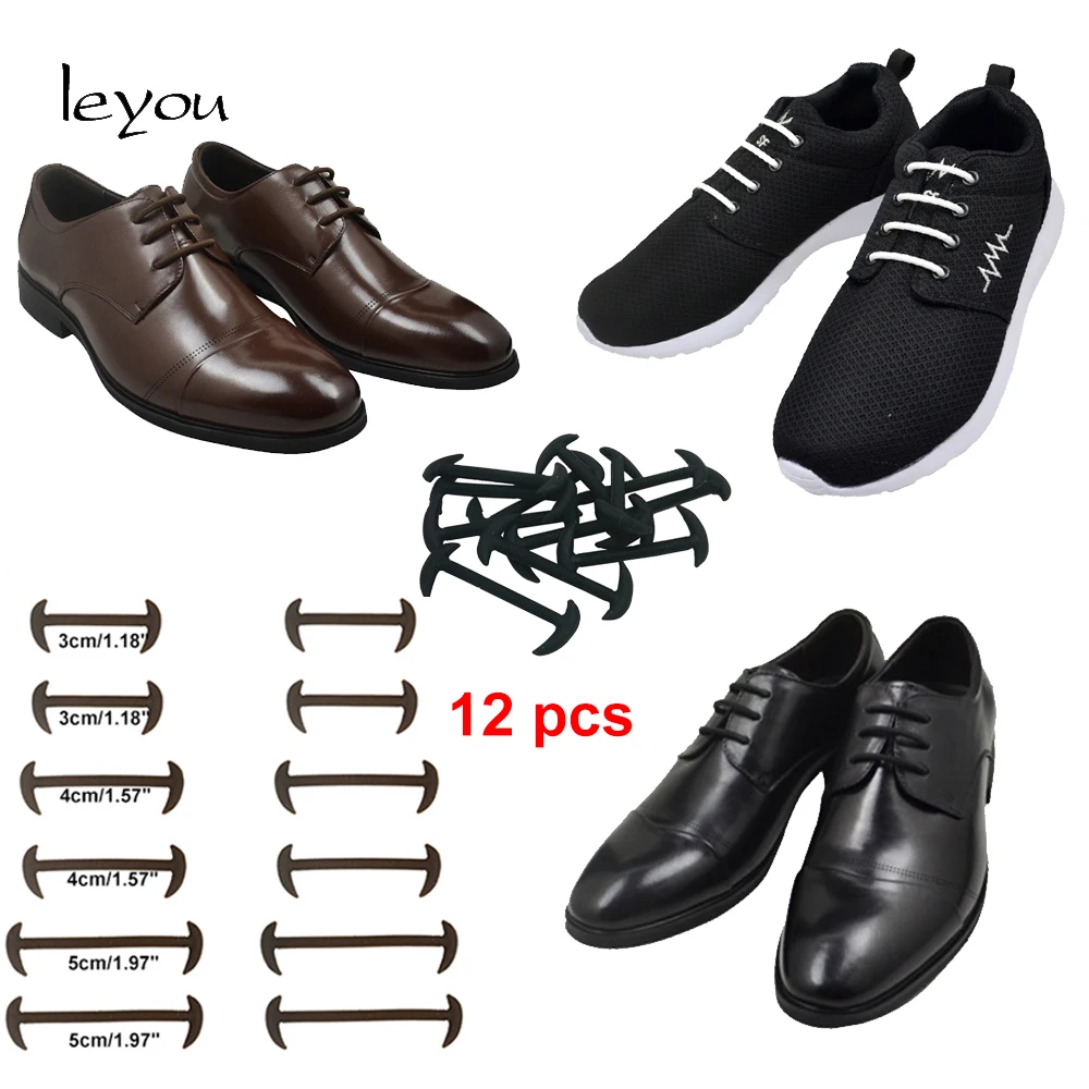 

Leyou 12PCS Elastic No Tie Shoe Laces Silicone Shoelaces Sneakers Leather Shoes Strings Men Women Lazy Shoelaces