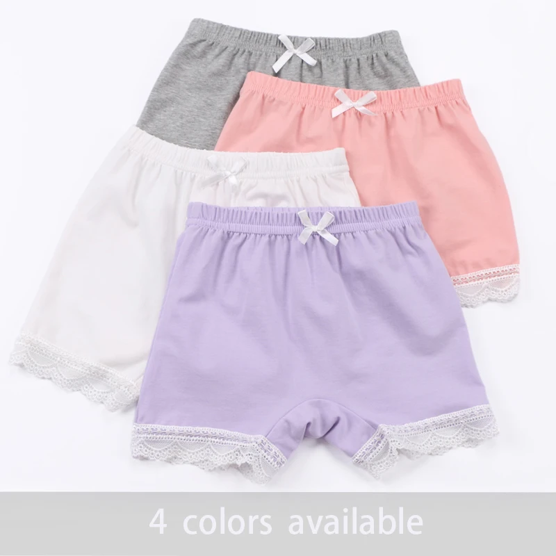 Кружевные безопасные штаны для девочек хлопковое нижнее белье однотонные