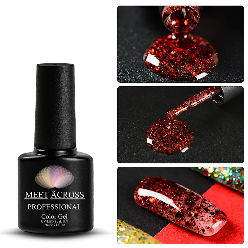 Блестящий Гель лак для ногтей СВЕТОДИОДНЫЙ УФ гель маникюра Блестящие Блестки