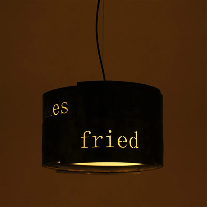 Loft retro creative Through-Carved English alphabet metal LED pendant lamp 90-265V Suspension Lamp for Dinning Room | Лампы и