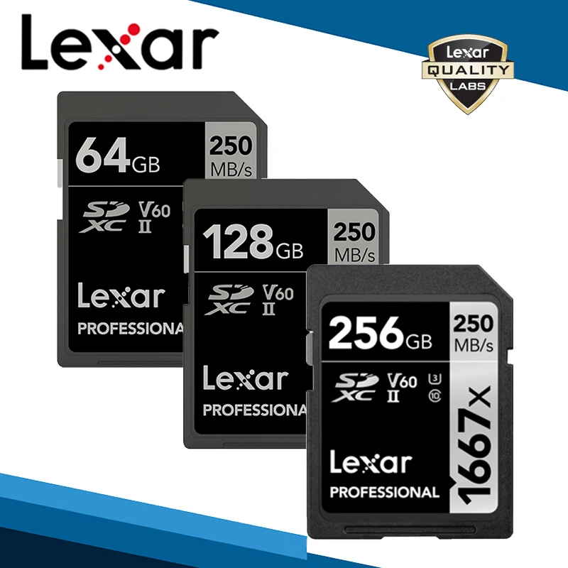 Lexar 1667x карты памяти SDXC и SD UHS II кард ридер USB 3 0 256 ГБ 128 Гб 64 для 1080p HD 3D 4K видео камера