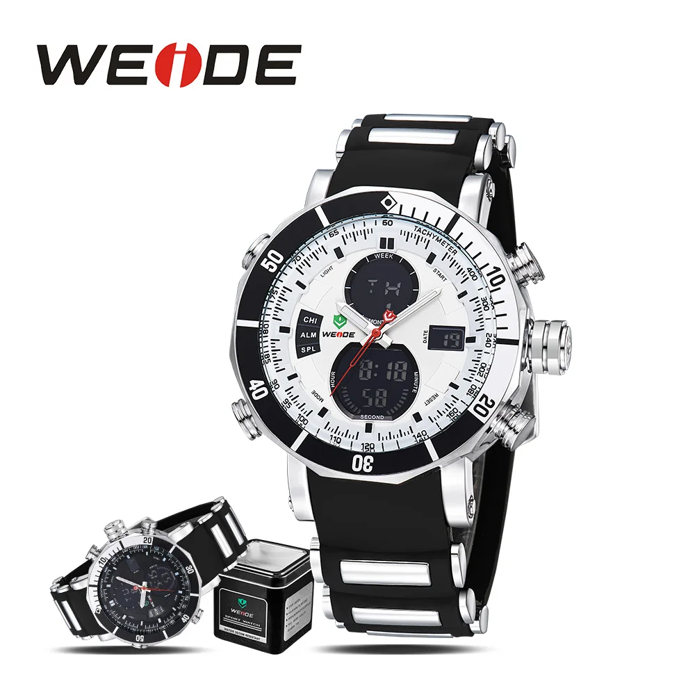 WEIDE ЖК Спорт водостойкой цифровой электроники смотреть аналоговые наручные часы