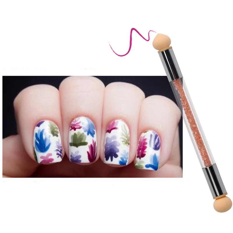 1 Набор губка градиентная ручка для ногтей затенения из горного хрусталя Ручка