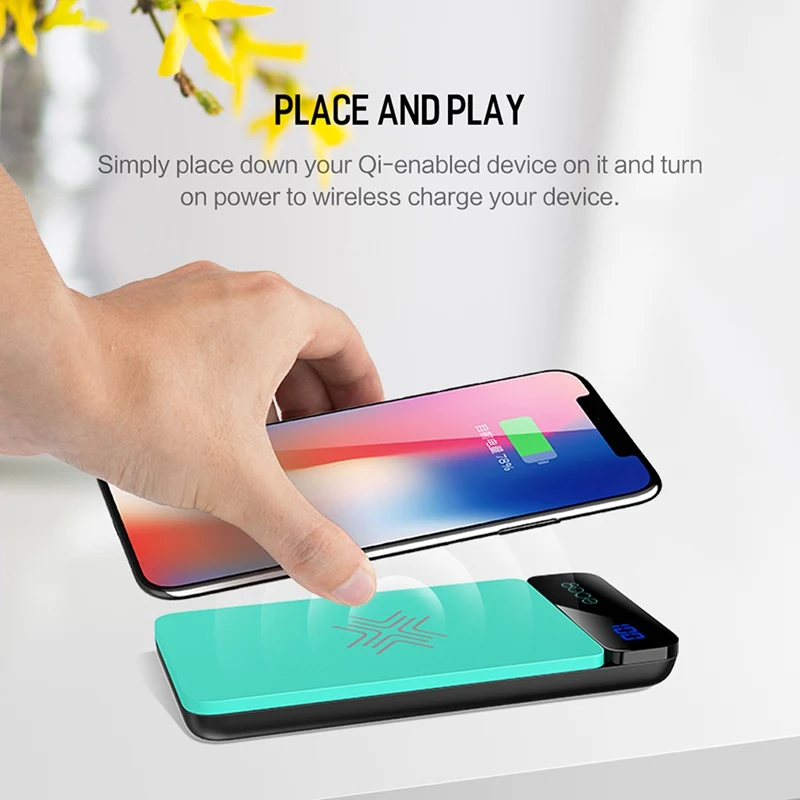 8000 мАч светодиодный ЖК дисплей беспроводной зарядное устройство power Bank ROCK