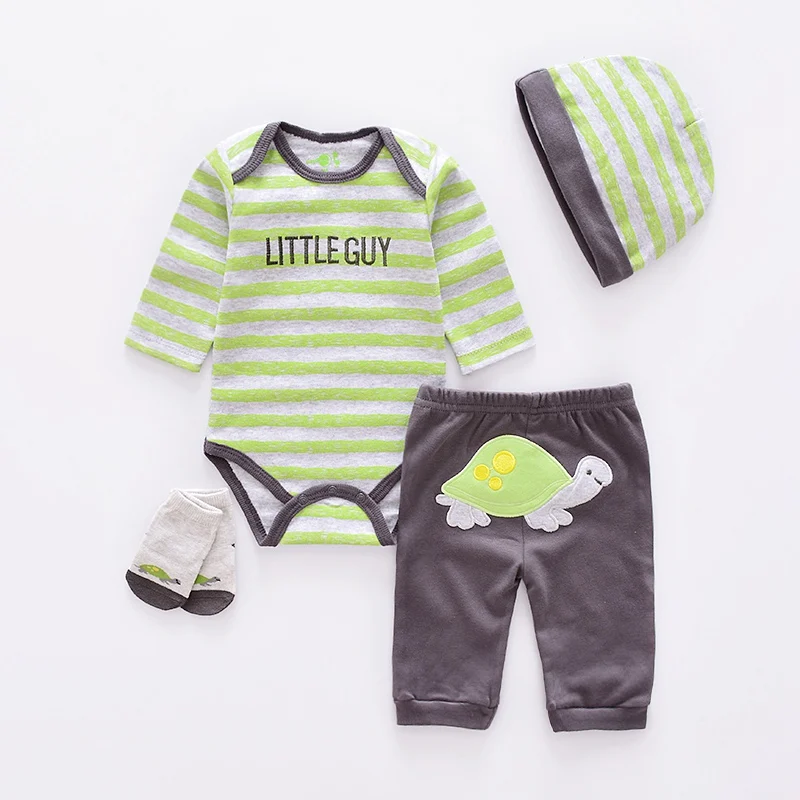 4 шт. детский хлопковый костюм с длинным рукавом котом/динозавром|suits newborn|baby