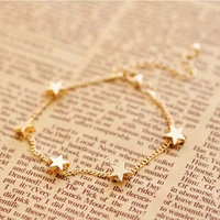 little stars love hearts charms golden thin extender chain cute bracelets for women