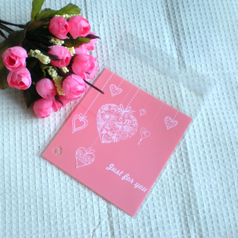 100 шт. самоклеящиеся пакеты для печенья в форме сердца | Дом и сад