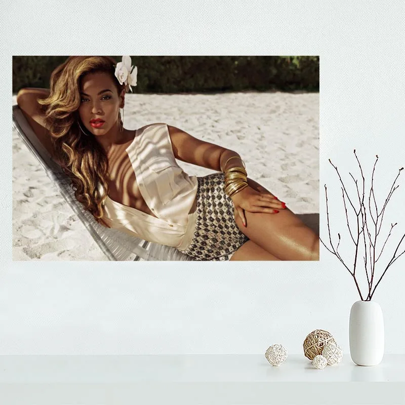 Новое поступление Beyonce Knowles Холст Плакат Горячая холст для картины на индивидуальный заказ плакат печать ткань стены Искусство Плакат - Цвет: Черный