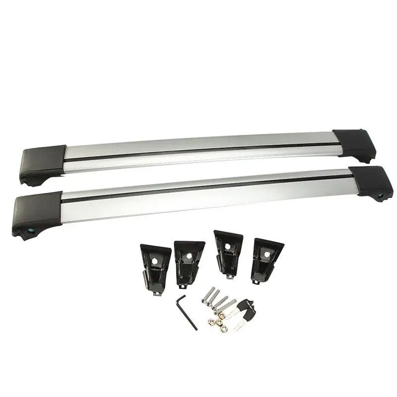 2x Universal Car Roof Rack Cross Bars With Anti-theft Lock System Snowboard Carrier Bike Silver Kayak Mount fits 105~111cm | Автомобили и