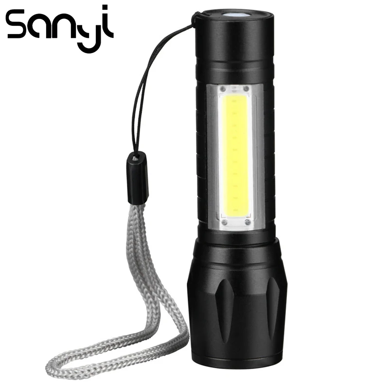 SANYI XPE+ COB фонарик фонарь USB Перезаряжаемый Linternas яркий Тактический мощный масштабируемый фонарь для аварийной ситуации Campin