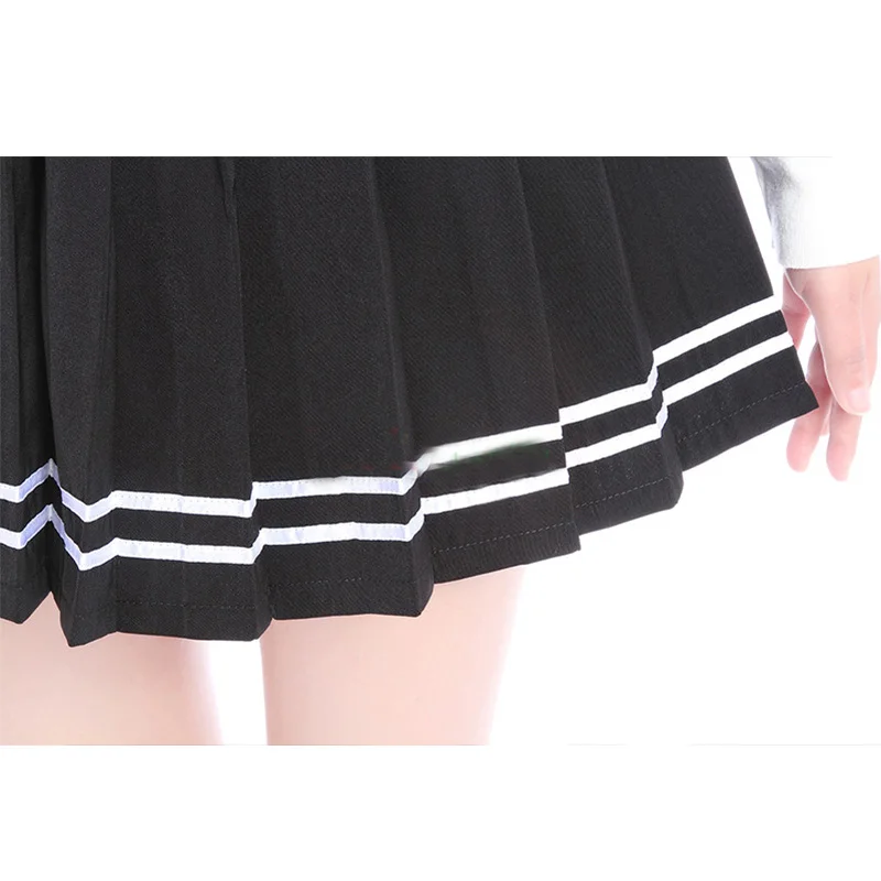 Черная плиссированная юбка ROLECOS для девочек с высокой талией японская школьная