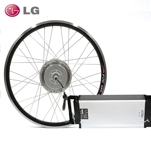 LG 48V14AH 250W 500 Вт Комплект Электрический Велосипед с литиевой Батареей 48 В 20AH Задний Rack Carrier SAMSUNG Переднее Колесо Велосипеда Мотор Эпицентра Деятельности ЖК-Мощный электродвигатель - Цвет: LG 48V14AH 250W
