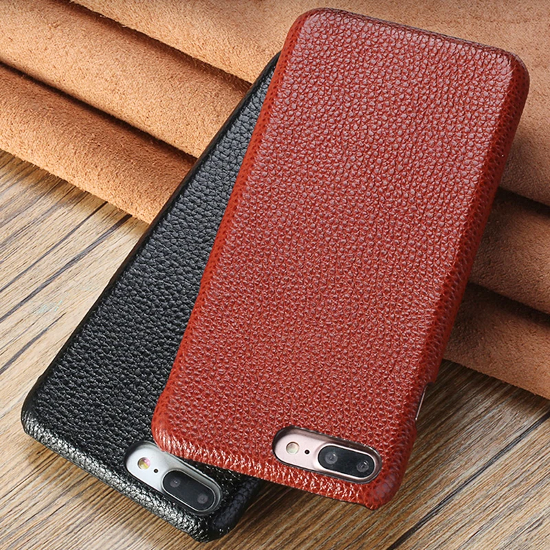 

Чехлы из воловьей кожи для iPhone 7 8 Plus, чехол для iphone X Xs Max, чехол с текстурой личи, задняя крышка для 6 6s 6p 7p 8 p, чехол