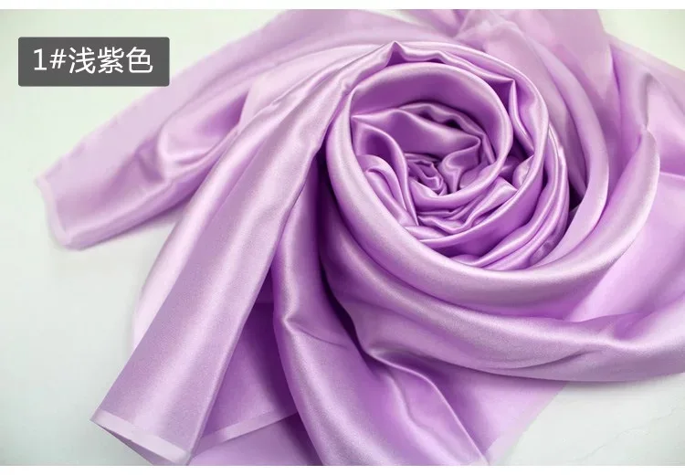01 light purple 19 мм чистая шелковая атласная ткань 114 см 44 дюйма Ширина Серебристый цвет 81 gsm для платья рубашки синий черный 1 м для тестирования образцов - Цвет: 01 light purple