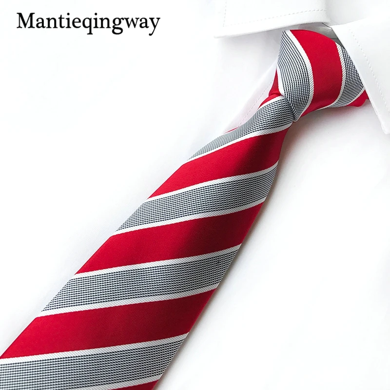 8cm Ties for Mens Red Striped Business Wedding Suit Neckties Jacquard Marriage Male Wide Neck | Аксессуары для одежды