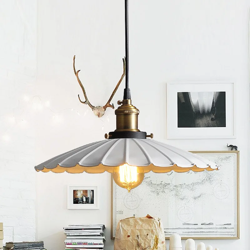 black vintage industrial pendant light nordic retro lights iron lampshade loft edison lamp metal cage dining room Countryside | Лампы и