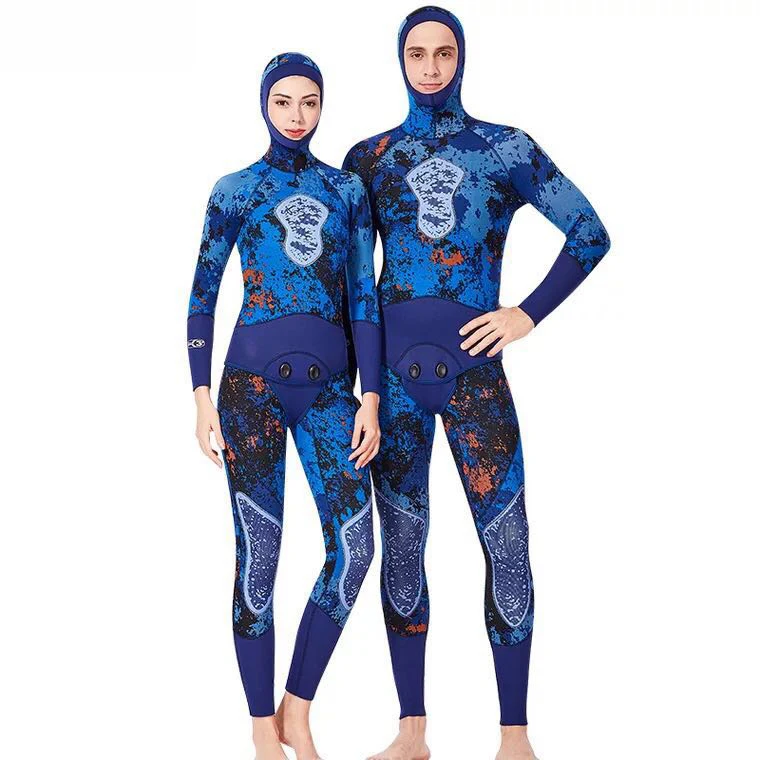 

3mm SCR neoprene Blue Wetsuit Jumpsuit and Jacket Set Freediving spearfishing Diving suit snorkel Super Elastic surfing wetsuit