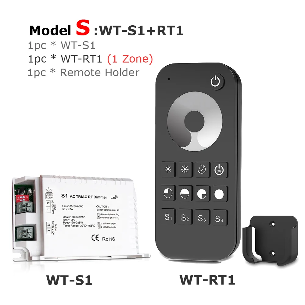 Model S Triac светодиодный диммер 220 В с закругленным краем и затемнением RF 2,4G беспроводной пульт дистанционного управления Smart Wifi AC 230 в 110 В светодиодный светильник переключатель-регулятор яркости лампы - Цвет: Model S