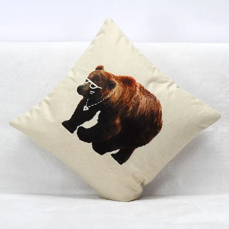 Хит продаж солнцезащитные очки медведь хлопок лен подушка для дивана офисная