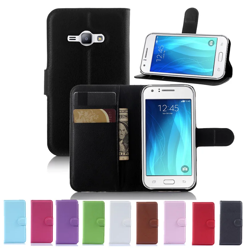 Роскошный чехол-бумажник из искусственной кожи с откидной крышкой для Samsung Galaxy J1