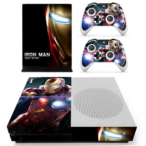 Мстители Железный человек кожи наклейка для Microsoft Xbox One S консоль и контроллер скины стикеры s для Xbox One тонкий виниловое покрытие - Цвет: Ys-xboxoneS-1442
