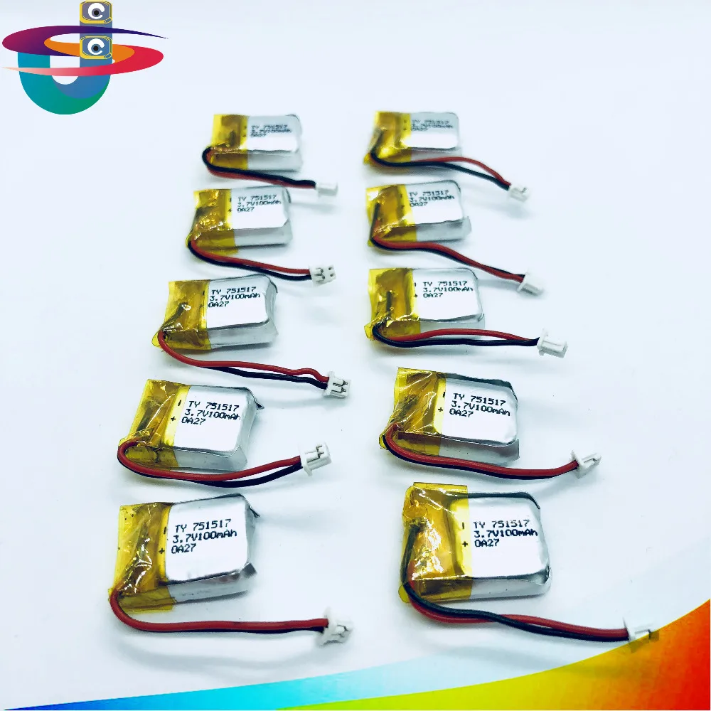 10 шт./лот CX-10 3 7 V 100mAh батарея для Cheerson CX-10A FQ777-124 Wltoys V272 V282 V292 Hubsan Q4 H111 Мини RC Quadcopter