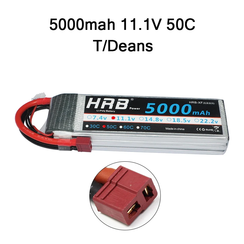 Hrb RC Lipo 1 S 2 S 3 S 4S 5S 3,7 V 7,4 V 11,1 V 14,8 V 18,5 V Батарея 1500 mah 2200 mah 3300 mah 4200 mah 5000 mah 5200 mah 6000 mah 10000 mah - Цвет: 3S 5000mah 50C T